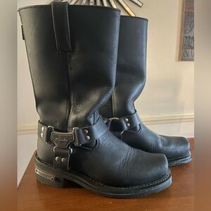 Milwaukee Women's Black Leather Harness Moto Boots